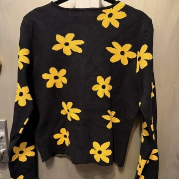 Retro Daisy Print Button front Cardigan Sweater - Picture 15 of 16